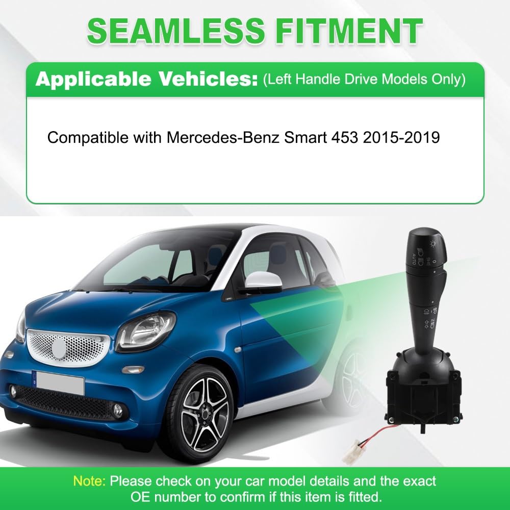 Pasuje do Mercedes-Benz Smart 453 2015-2019 14 pinów dźwignia regulacji przełącznika reflektorów A4535451600 Sygnału kierunkowskazy