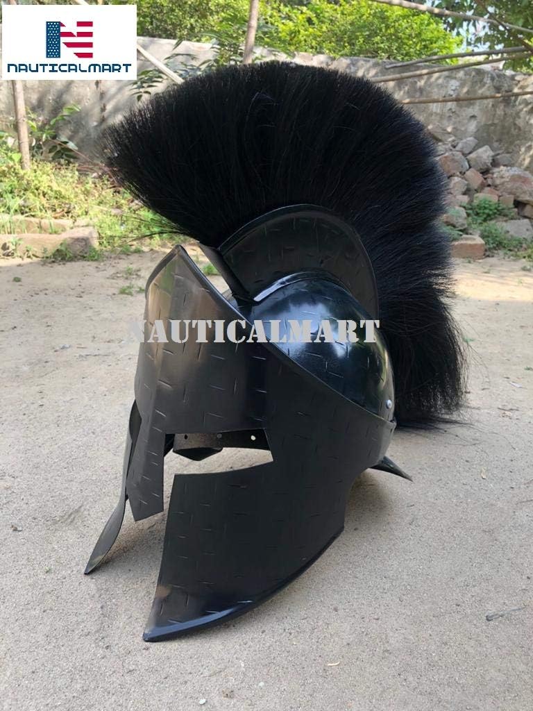 NauticalMart 300 Spartan Muscle Armor with Helmet Maximus Leather Leg or Arm Guard Custom Size
