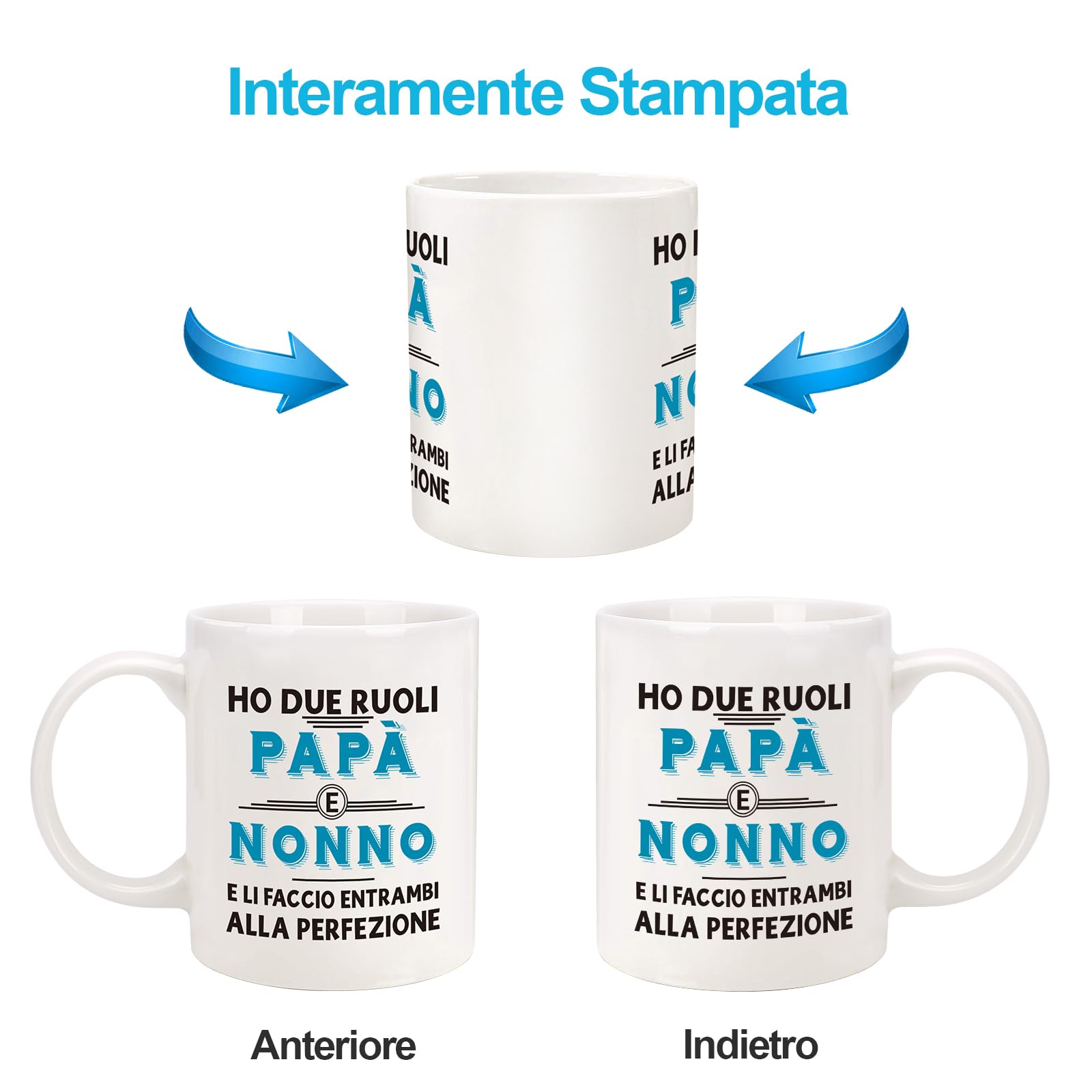 Tazza Divertente Per La Festa Del Papà, 330 Ml, In Ceramica, Regalo Per Papà E Nonno Da Figlia E Figlio, Per Compleanno E Natale