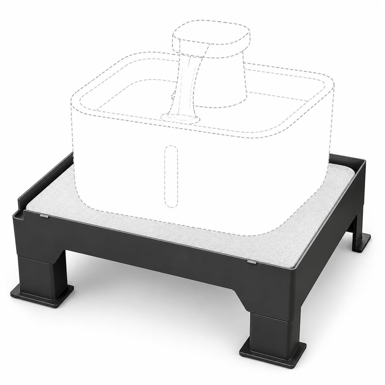 Raised Dog Fountain Stand with Absorbent Diatomite Mat, Adjustable 3.5" & 6" Dog Water Bowl Stand, Helps Keep Floors Dry, Elevated Pet Fountain Base for Dog Fountains, Feeders & Bowls(Stand Only)