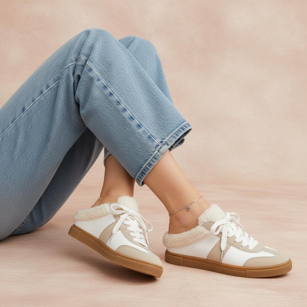 CUSHIONAIRE Blade Women’s Slip On Sneaker Mule – Faux Leather & Suede Backless Sneaker with Memory Foam & Cozy Lining - Image 8