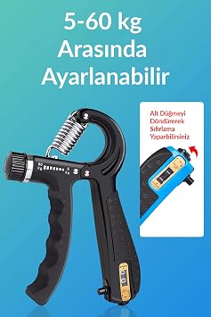 Telvesse Counter Hand Spring 5-60 kg Wrist Strengthening Tool Adjustable Fitness Exercise Black 5-60 kg