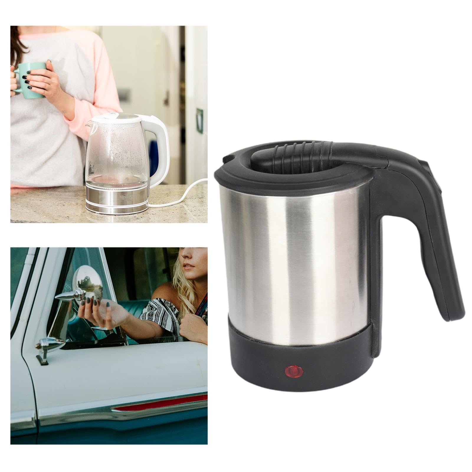 Hervidor de Agua de Ebullición Rápida para El Coche, Jarra de Agua Caliente de 1000 Ml para Café Y Té en Viajes de Negocios, 12 V 150 W, Individual