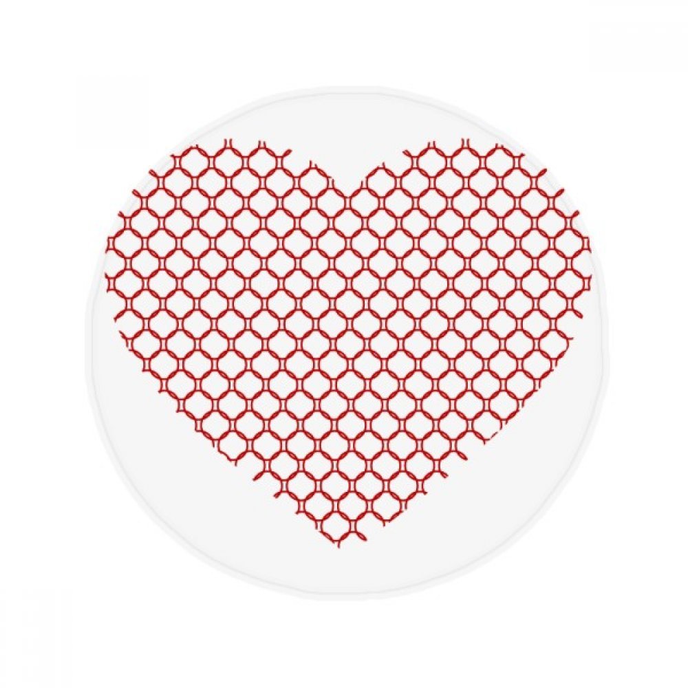 Tapis de bain rond anti-dérapant motif coeurs pour salon et cuisine 50x50 cm