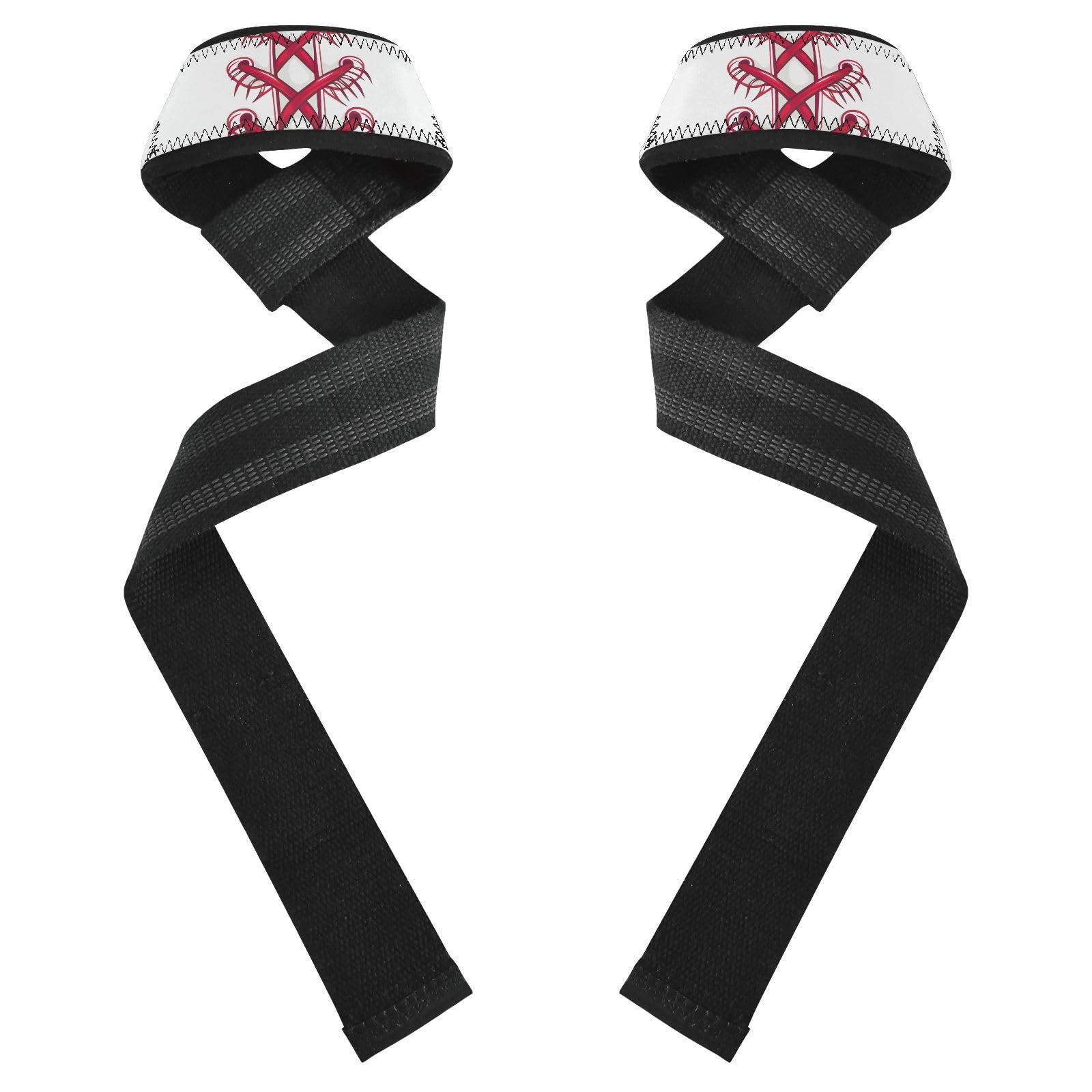 Nander Baseball Stripes Wrist Straps for Weightlifting,Lifting Straps with Neoprene Cushioned Wrist Padded and Anti-Skid Silicone for Strength Training,Bodybuilding,Deadlifting