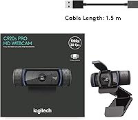 Vista 10 de Logitech Webcam HD Pro C920S 1080p USB, 960-001252 (1080p USB incluye cubierta a lente)