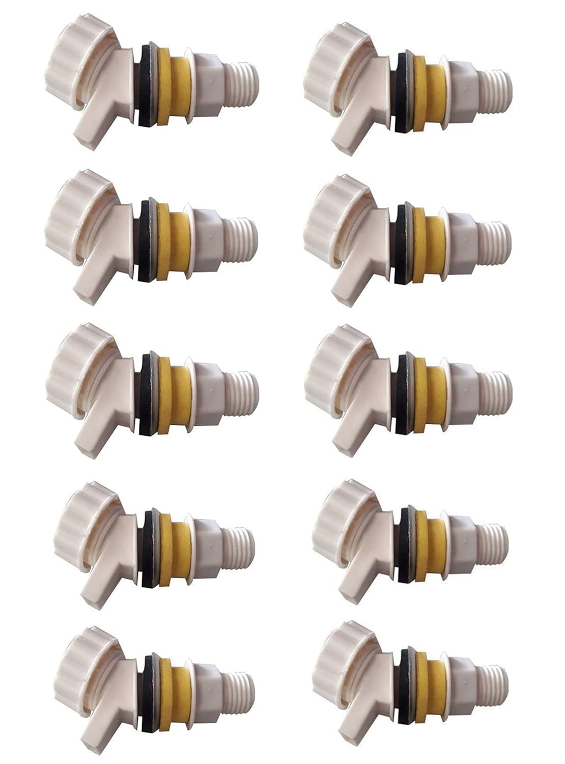 Water Jug Tap Plastic White Polished Universal Faucet for All Water Jugs & Dispensers Easy Flow Leak Proof Drinking Water Tap for Home & Office Use (Pack of 10)-image-36