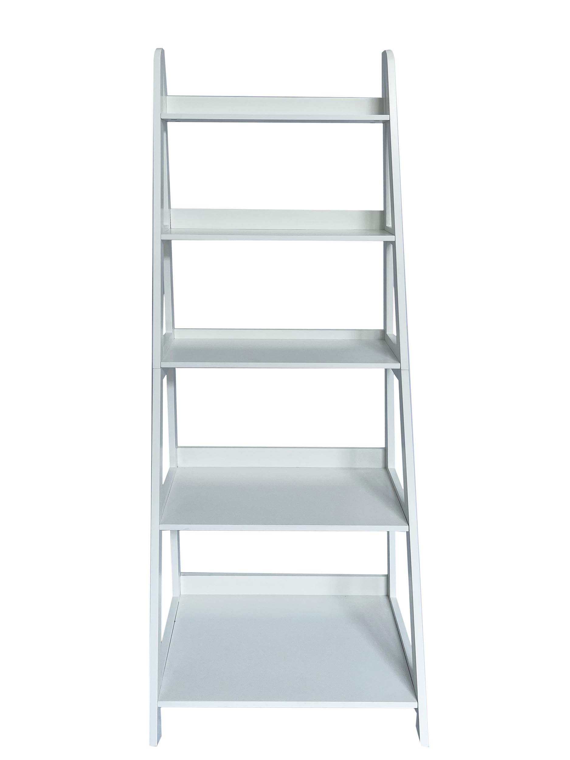 ASPECT Free Standing 5-Tier Ladder Bookshelf/Display Shelf,White