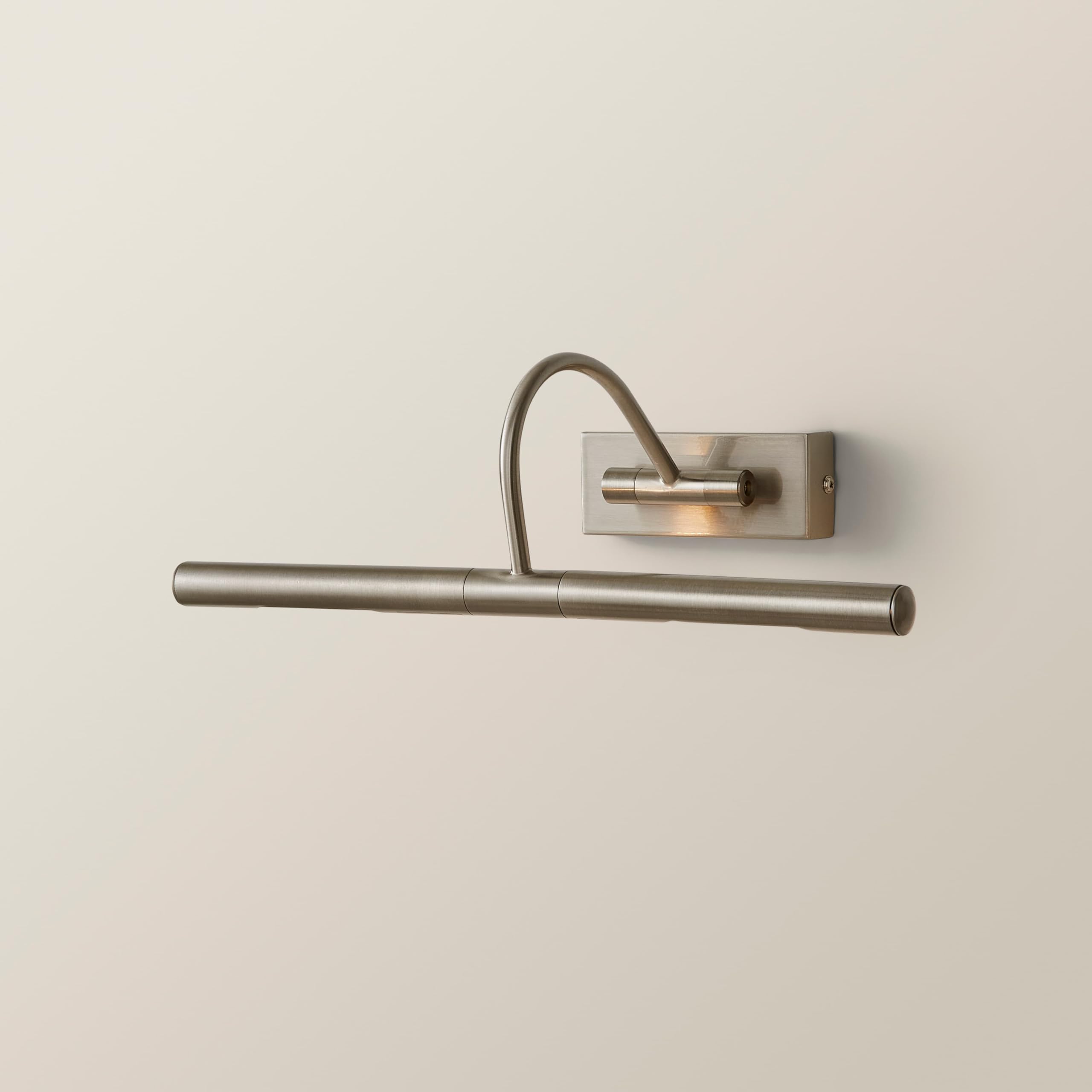 MiniSun - Aplique de pared para cuadros con doble bombilla – Cromo cepillado - Iluminación interior - Lámpara para cuadros - Aplique pared vintage