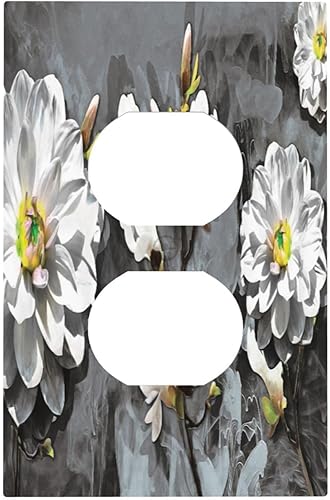 Miniatura 114 de Cubierta de Placa de Pared de 2 Pandillas de Mármol Abstracto, Placa Frontal de Interruptor de Luz Eléctrico Decorativa en Azul Marino y Oro