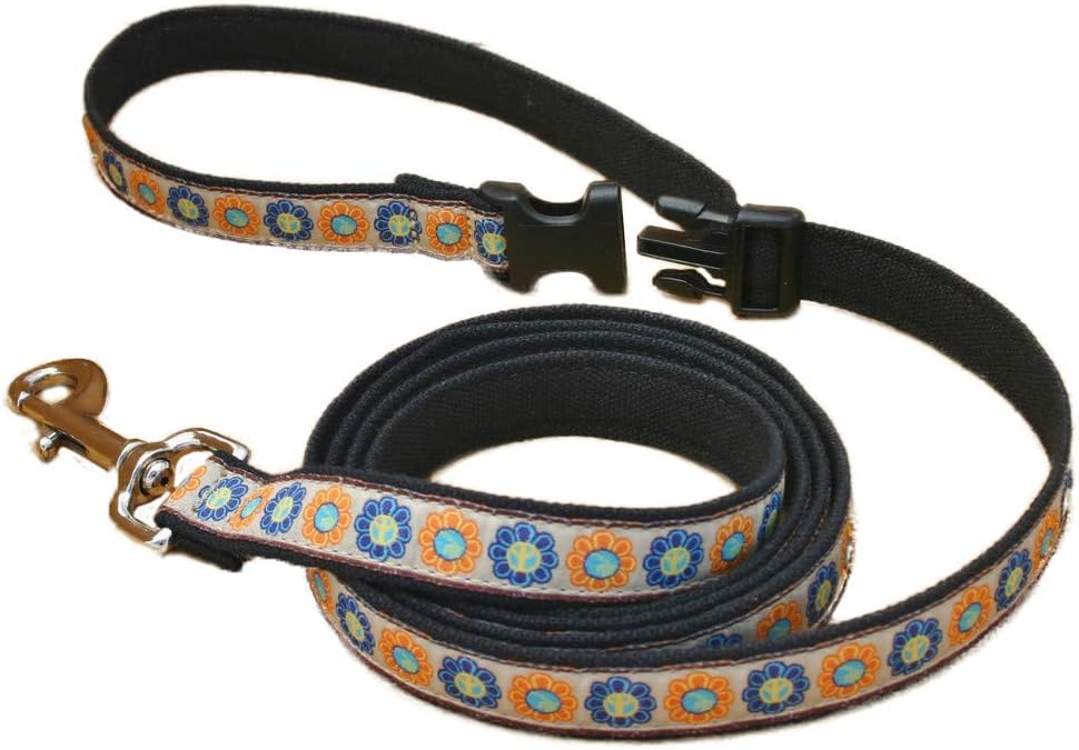 Zany Canvas Leash - Click N Go (3/4 Inch, World Peace)