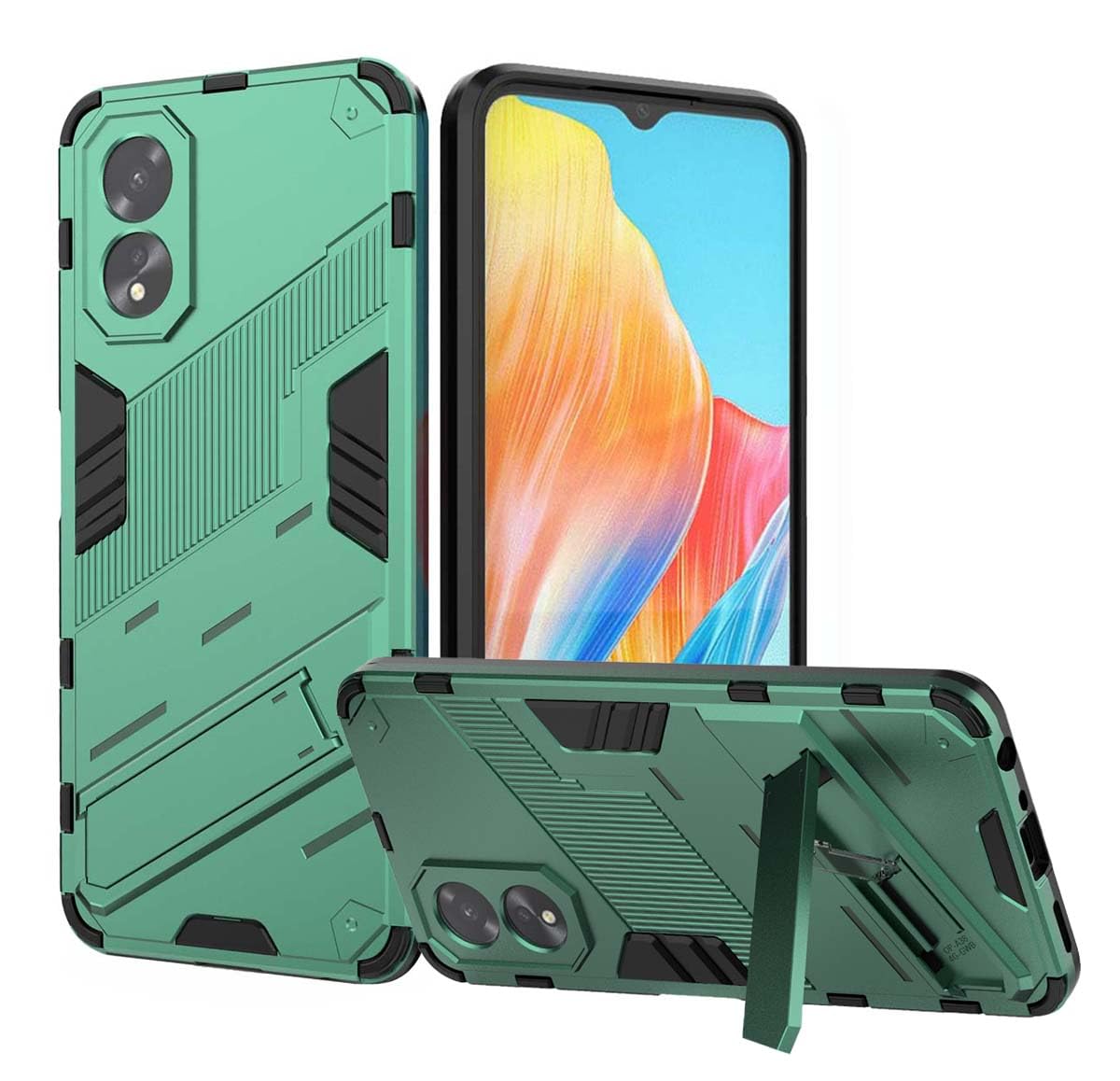 GOKEN Cover Per Oppo A18 / A38 4G – Custodia Ibrida TPU/PC Con Supporto Orizzontale E Verticale, Blu