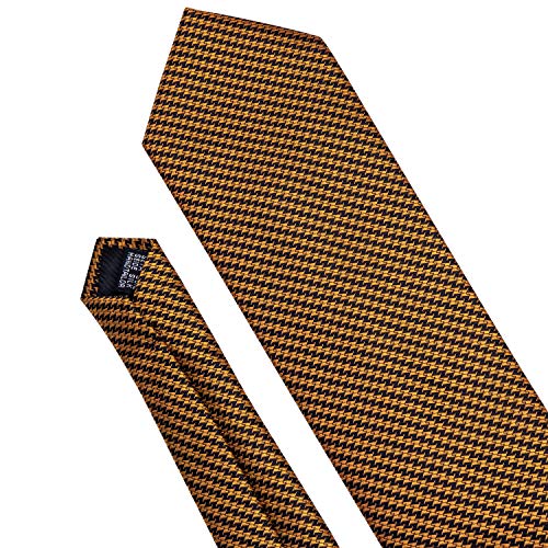 Image of Barry.Wang Silk Men Ties Formal Stripes Necktie and Tie Clip for Wedding Party Business Fashion Classic
