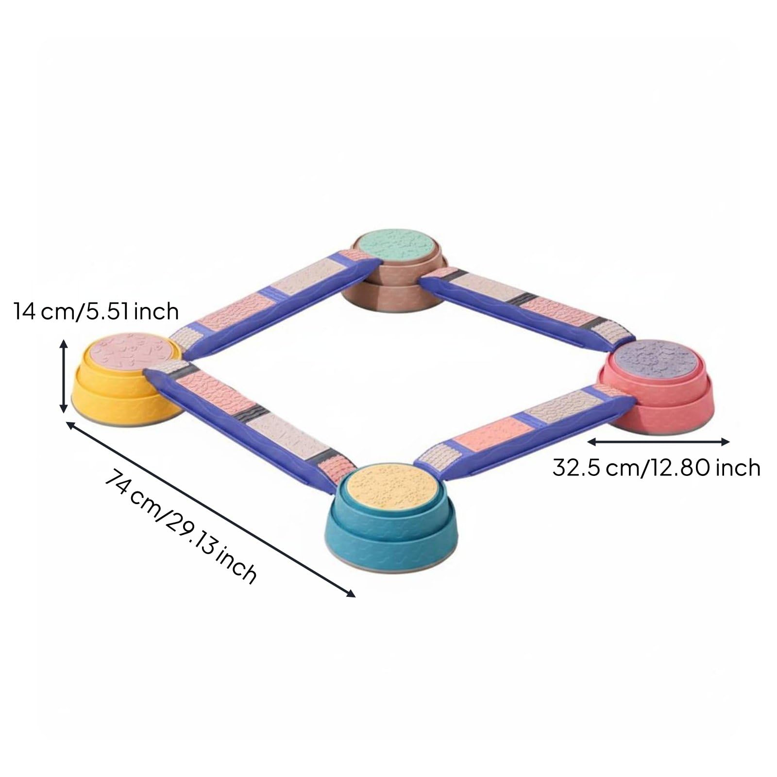 TISHITA Children Balance Bridge Conjunto de Puentes de Equilibrio Infantil de Equilibrio Piezas Sensoriales Circuito de Motricidad de Plástico Antideslizante
