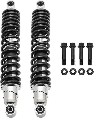 Miniatura 2 de M MATI Amortiguador delantero con tuerca autoblocante compatible con Yamaha Banshee 350 YFZ350 1987-2006 (negro)