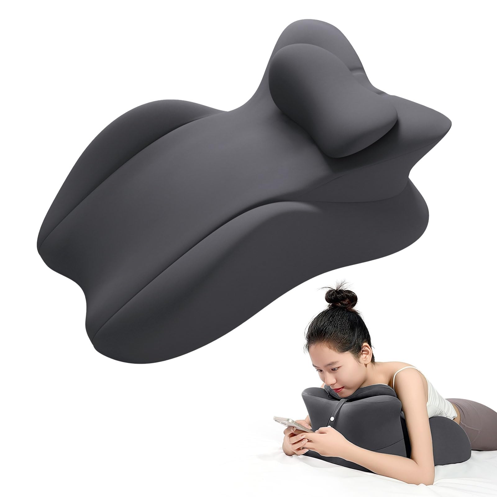 Oreiller Ergonomique en Mousse Mémoire, Oreiller de Lecture pour Confort en Position Assise, Soulagement des Douleurs du Dos, du Cou et des Jambes, Oreillers Coin pour Couple avec Housse Amovible