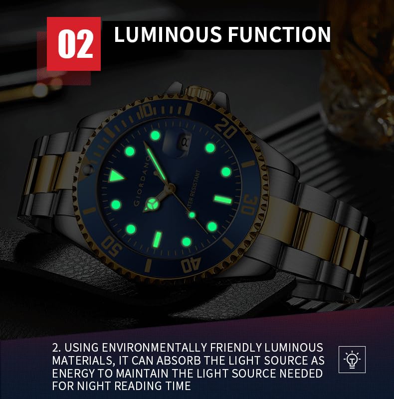 Image of Giordano Premium Analog Watch for Men with Rotating Bezel, Stainless Steel Strap and Date Display