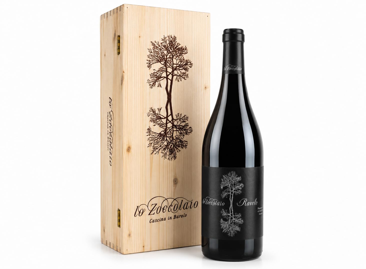 Lo Zoccolaio Barolo D.O.C.G. Riserva Ravera Rotwein - Flaschen Piedmont Wein Holzbox Nebbiolo trocken (1 x 0.75 l)