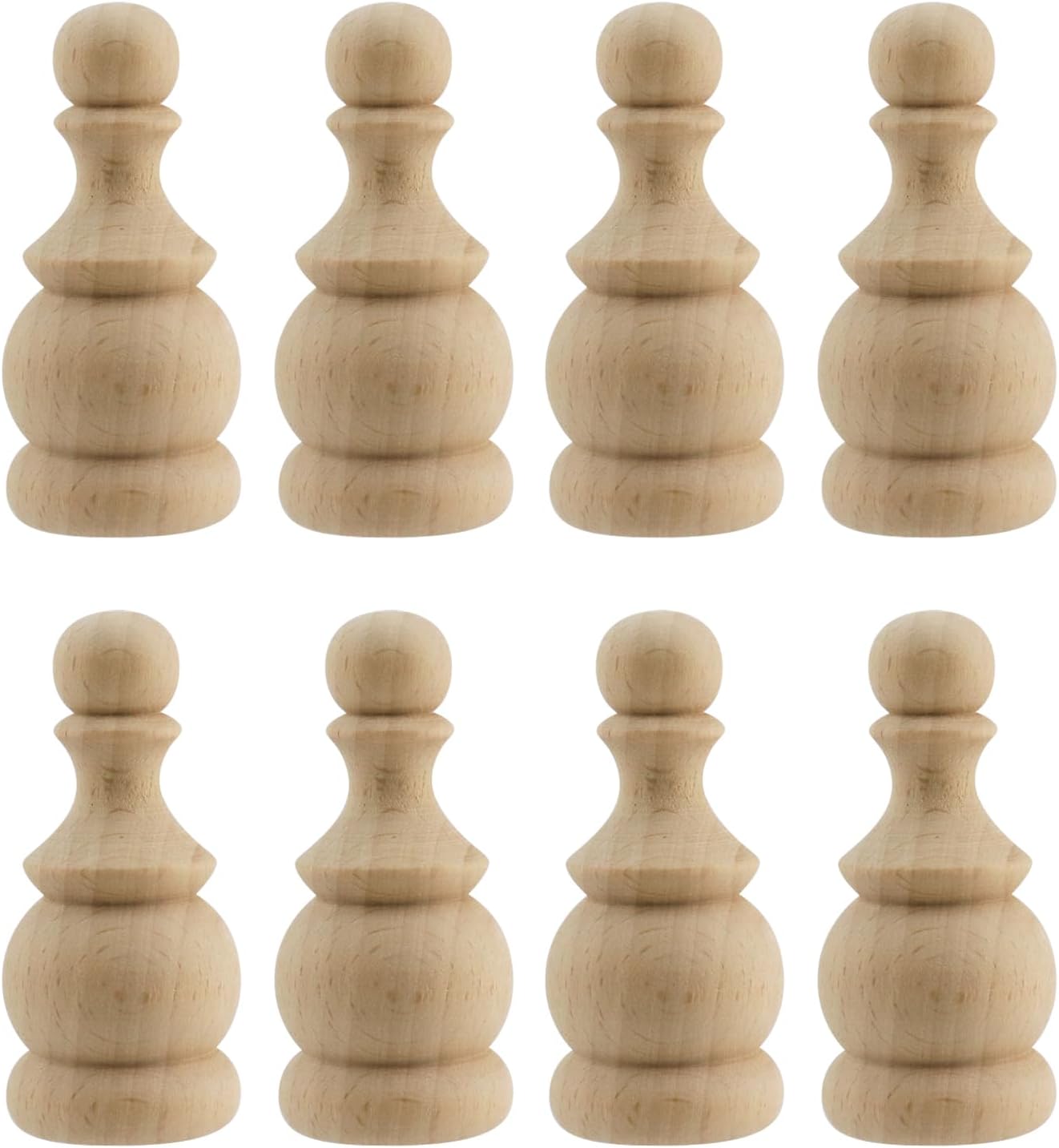 8 Pcs Decorative Wood Trim Finials Unfinished Craft Finials for DIY Projects Home Decor Staircase Woodworking Furniture Bed Post Finial, 1.4x3.0 Inch