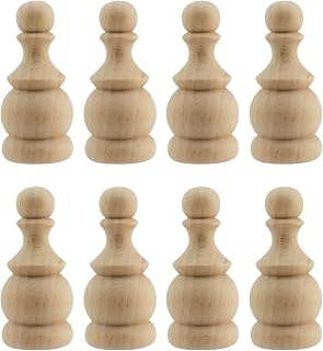 8 Pcs Decorative Wood Trim Finials Unfinished Craft Finials for DIY Projects Home Decor Staircase Woodworking Furniture Bed Post Finial, 1.4x3.0 Inch