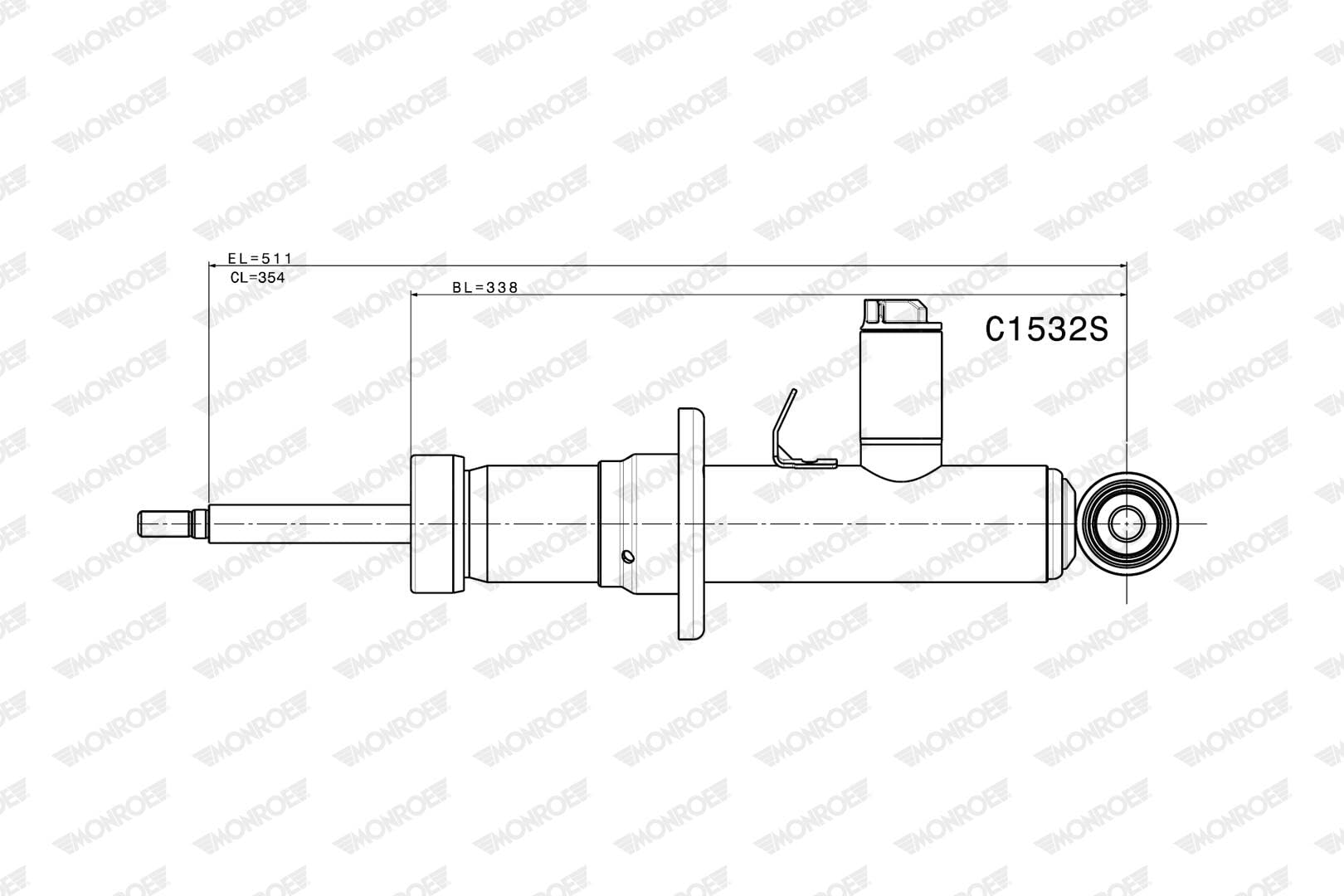 MONROE C1532S 2x Amortiguador Trasero Presión de gas Amortiguadores
