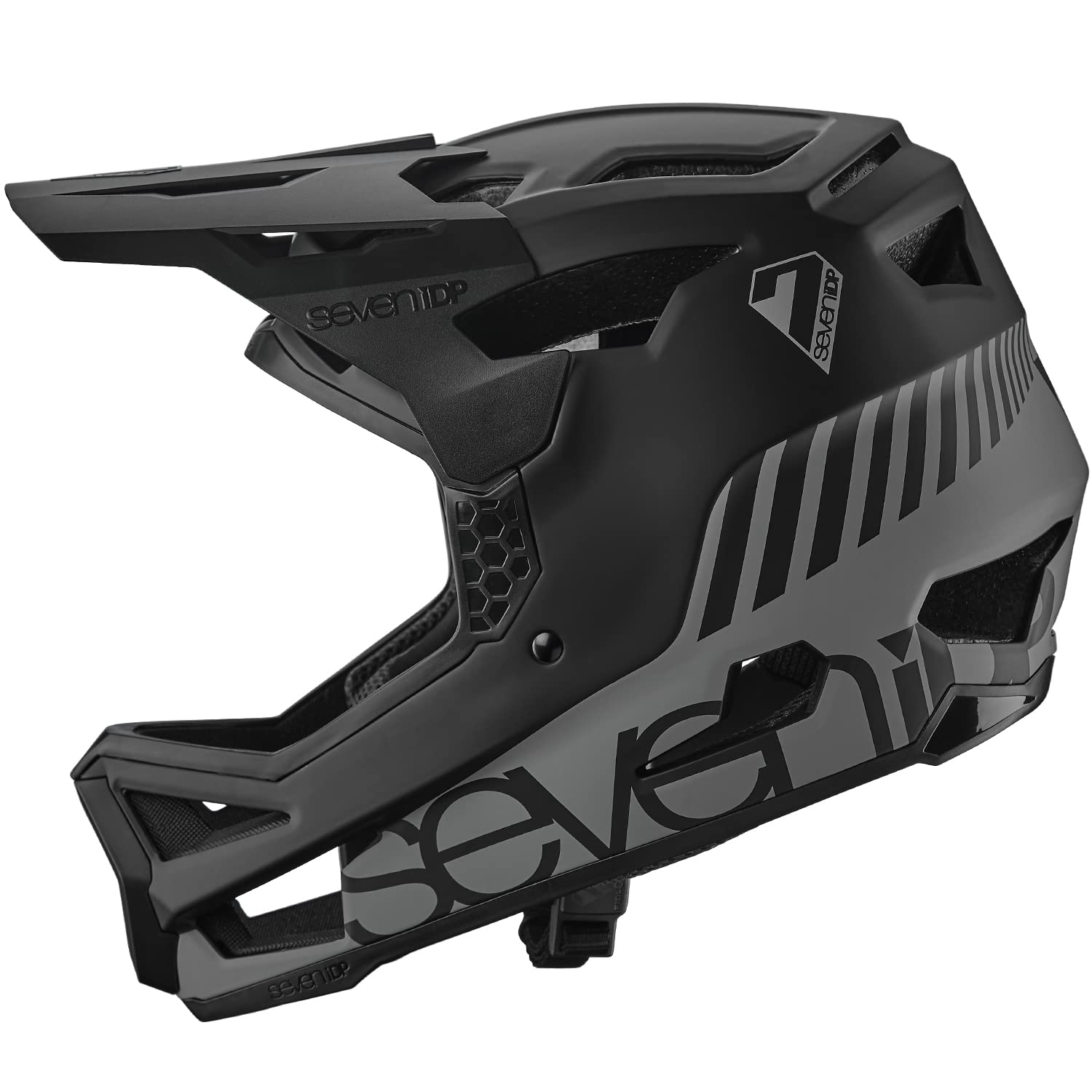 7 iDP Project 23 Glass Fibre Full Face MTB Mountain Bike Vented Helmet (Graphite/Black, XL) — image 1