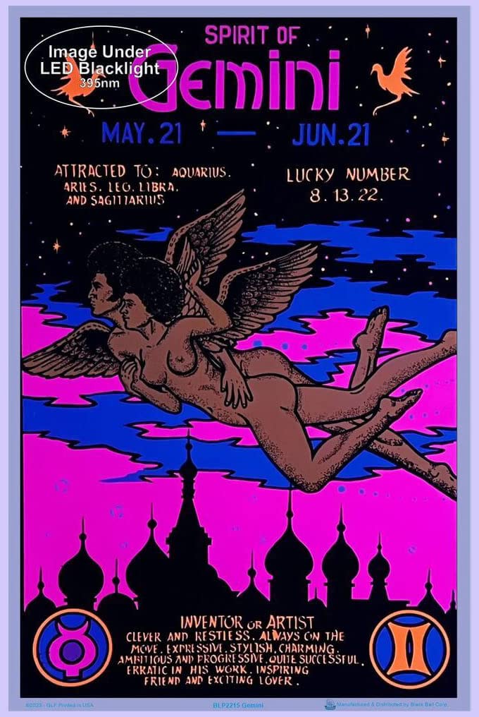 Amazon.com: Gemini Zodiac Sign - Laminated - Blacklight Poster
