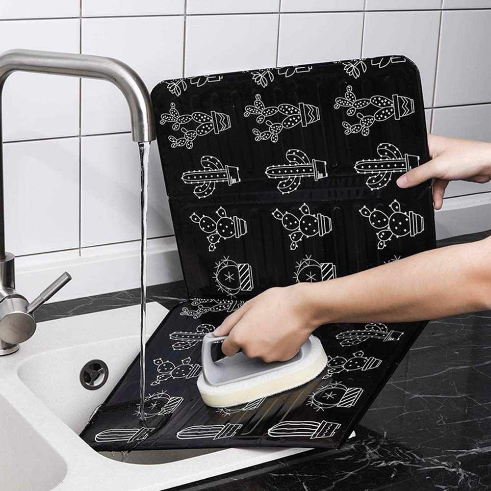 Protection Anti-éclaboussures Cuisine En Aluminium - 84,5x37cm, Pliable - Évite Les Projections De Graisse Sur Les Plaques