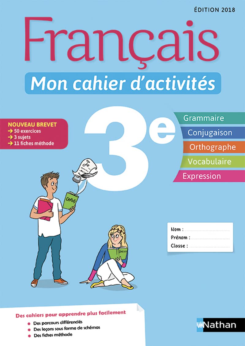 Manuel Histoire Geo 3eme Nathan En Ligne Amazon.fr - Français - Mon cahier d'activités - 3e - Edition 2018 -  Cazanove, Cécile de, Révert, Anne - Livres
