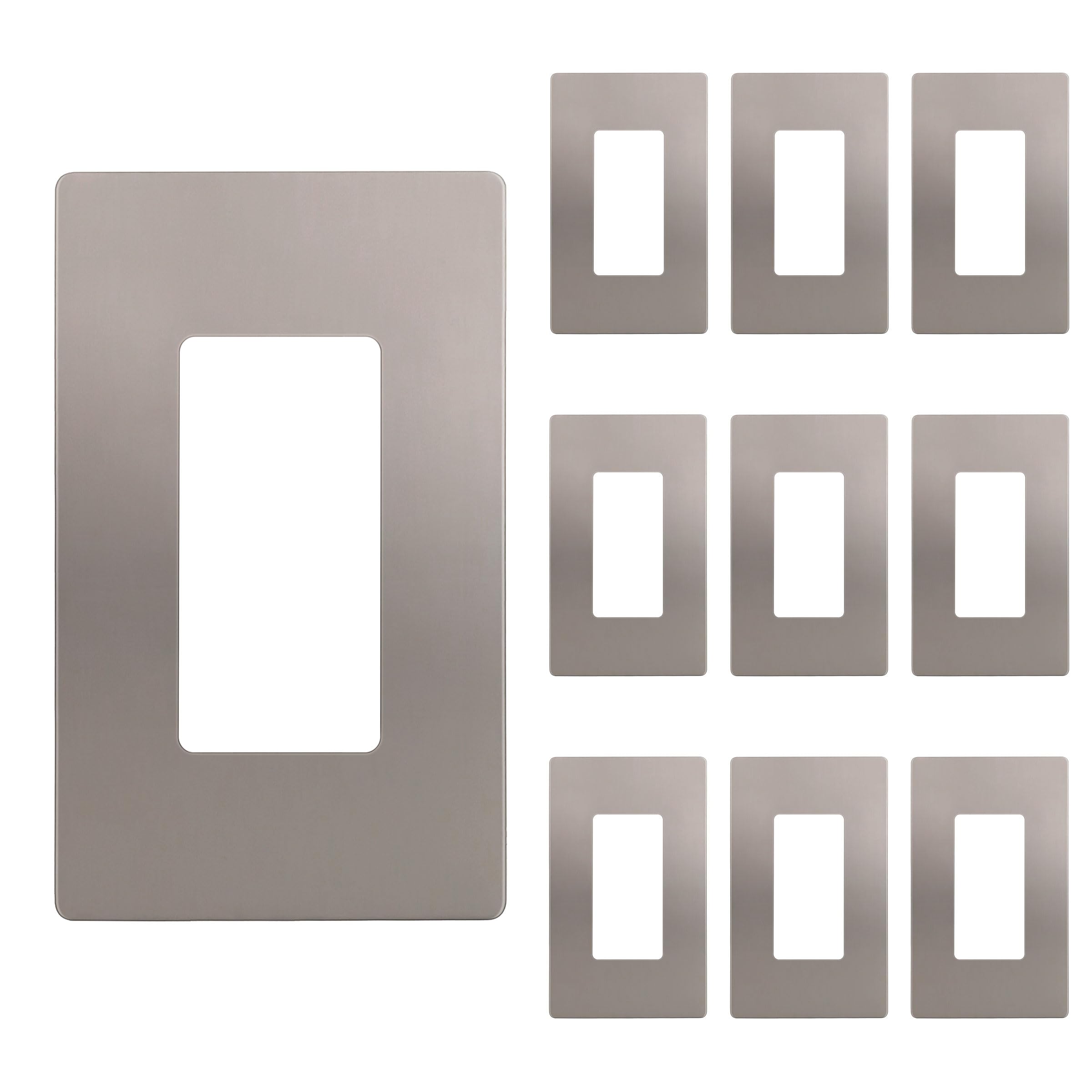 ENERLITES Elite Series Screwless Decorator Wall Plate Child Safe Outlet Cover, Glossy, Size 1-Gang 4.68" H x 2.93" L, Unbreakable Polycarbonate