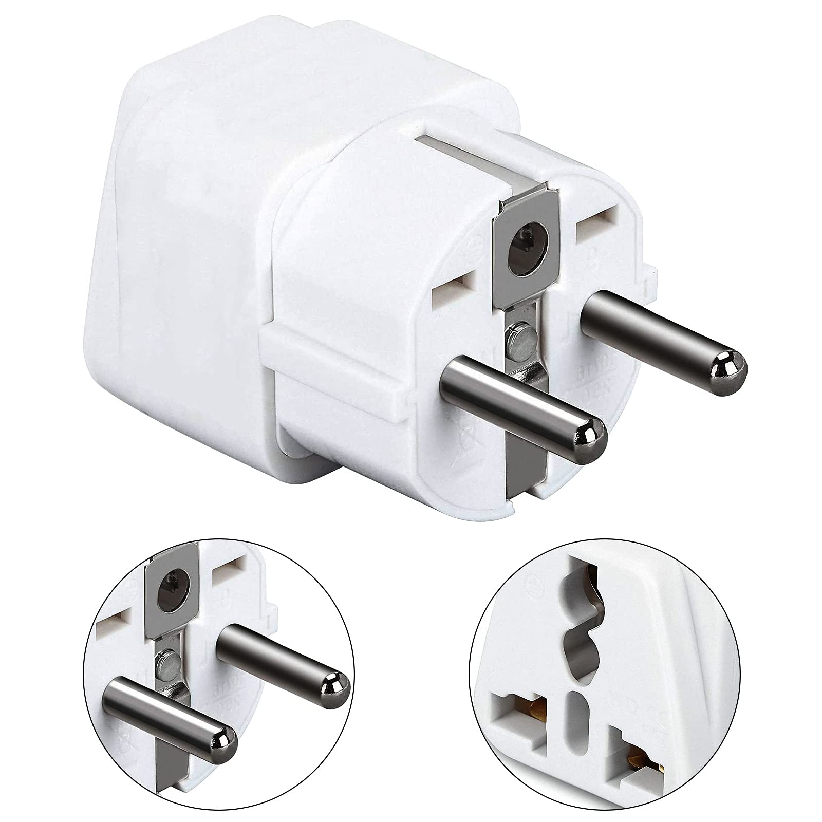 Confezione 5 Adattatori Spina Rasoio UK A 2 Pin – Bianchi Con Fusibile – Status