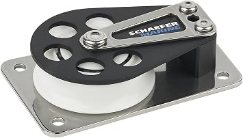 Schaefer 5 Series Block with Aluminum Cheek, Stainless Steel Base and Delrin Ball Bearing Sheave