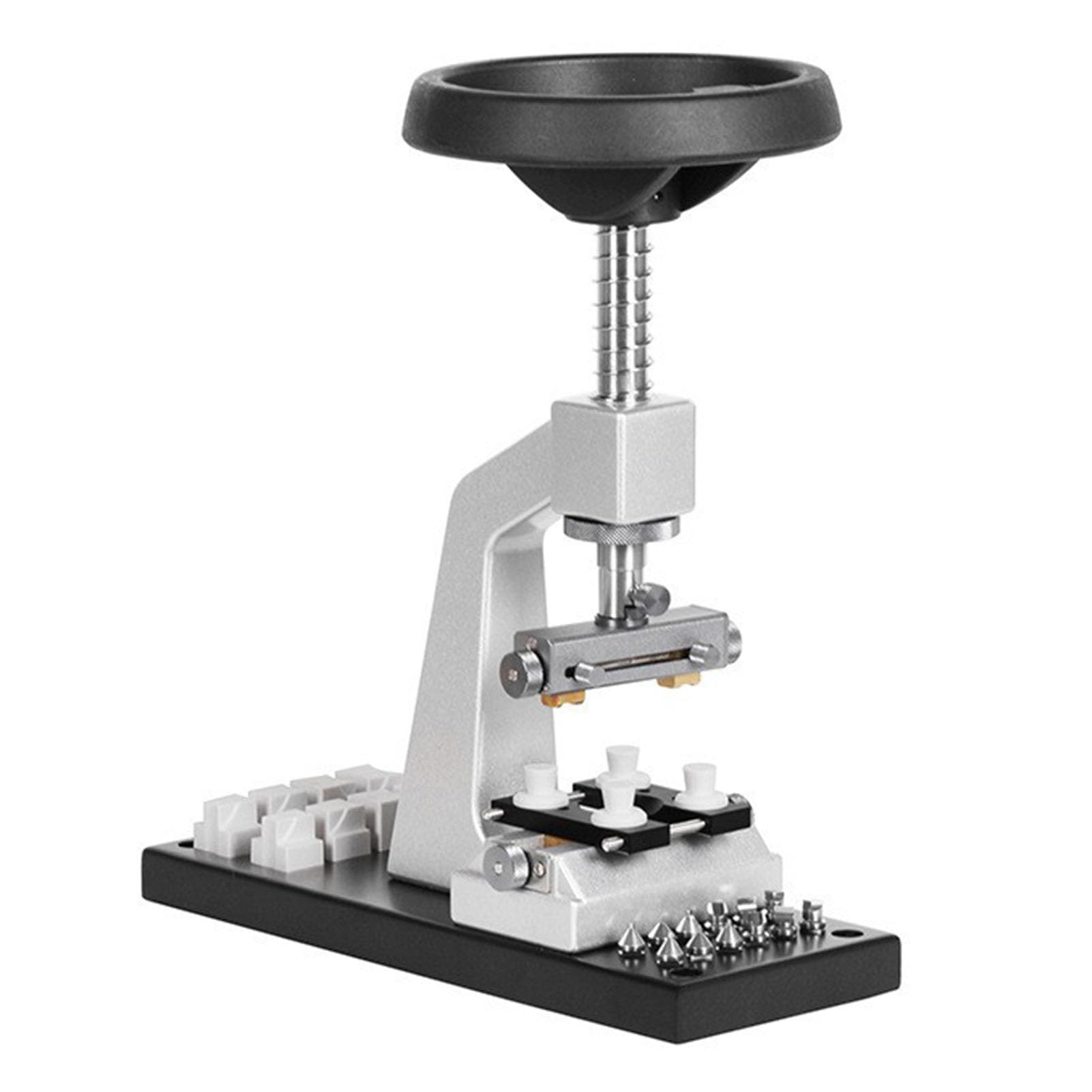 Adjustable Watch Case Opener Kit - 60mm Max Opening Screw-On Back Remover Includes 6 Steel Jaws 5 Molds