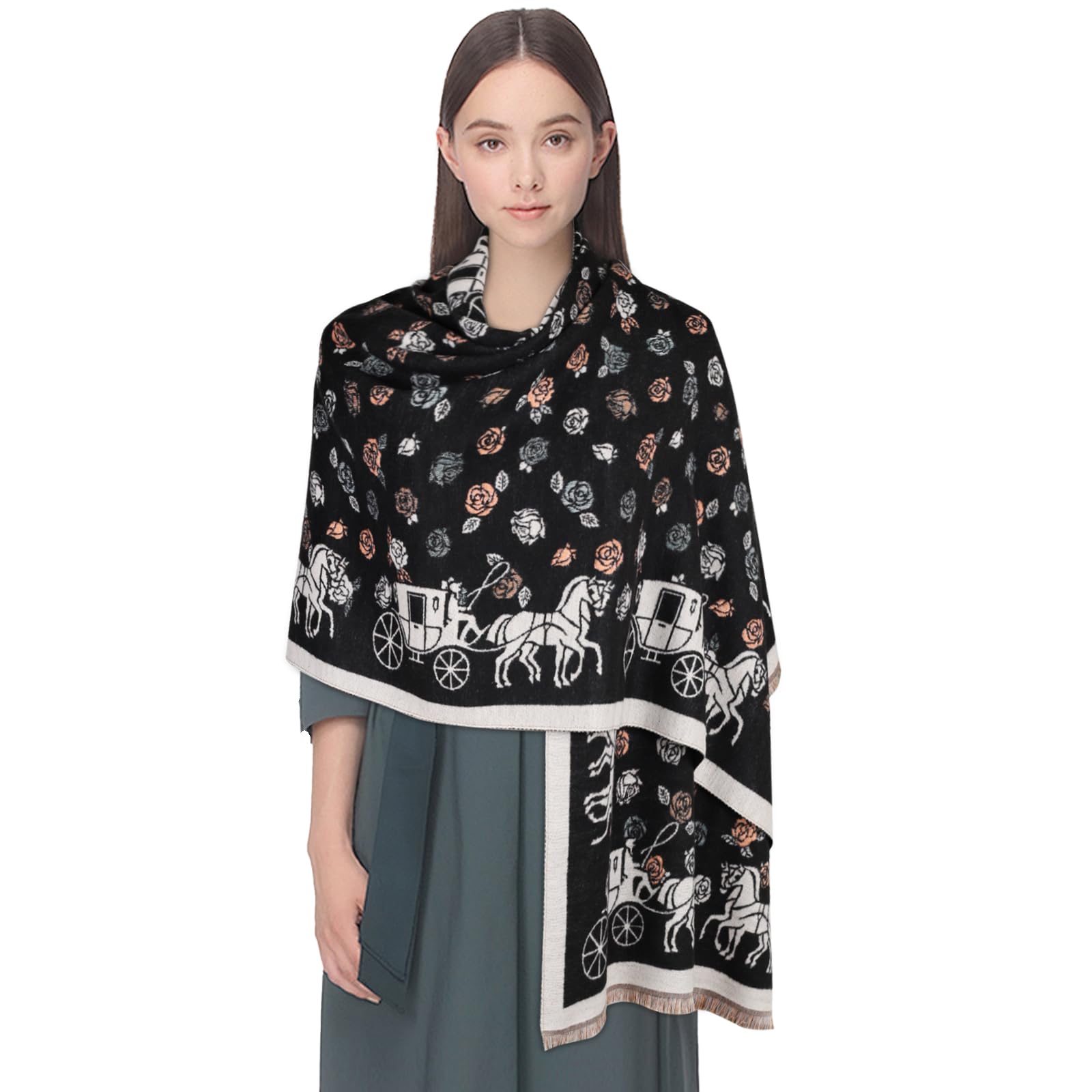 EXTREE Women's Scarf Pashmina Shawls and Wraps for Evening Dress Bridesmaid Wedding Bridal Winter Warm Long Large Scarves