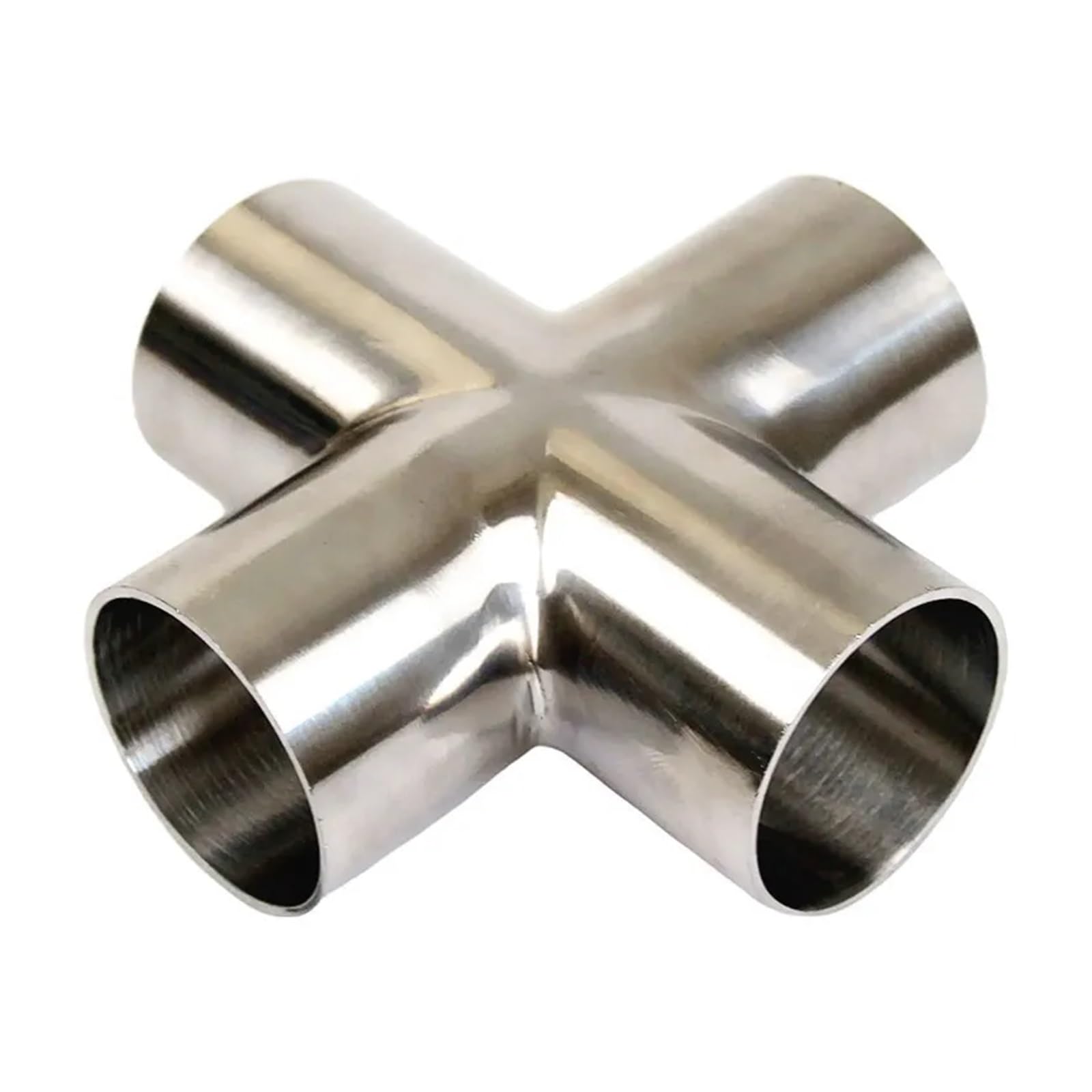 OD 38mm/51mm Pipe OD Butt Welding Cross 4 Ways Splitter SS304 Stainless Steel Fitting(OD 76mm)