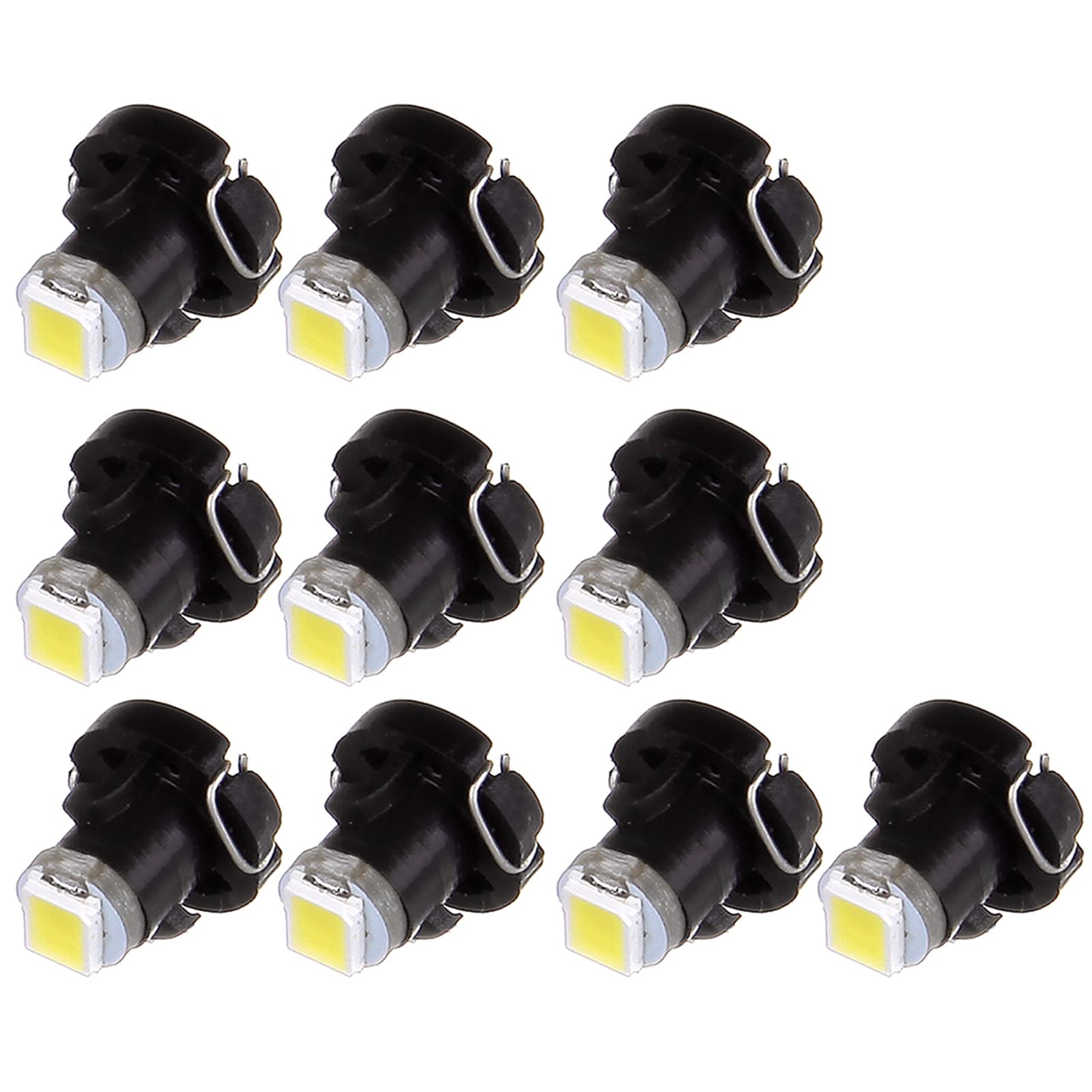 cciyu 10 Pack White 2835 SMD T3 Neo Wedge 1 LED Cluster Instrument Dash Lights New 8mm US Replacement fit for HVAC Control Panel AC Cluster/Dash Panel/Center Console