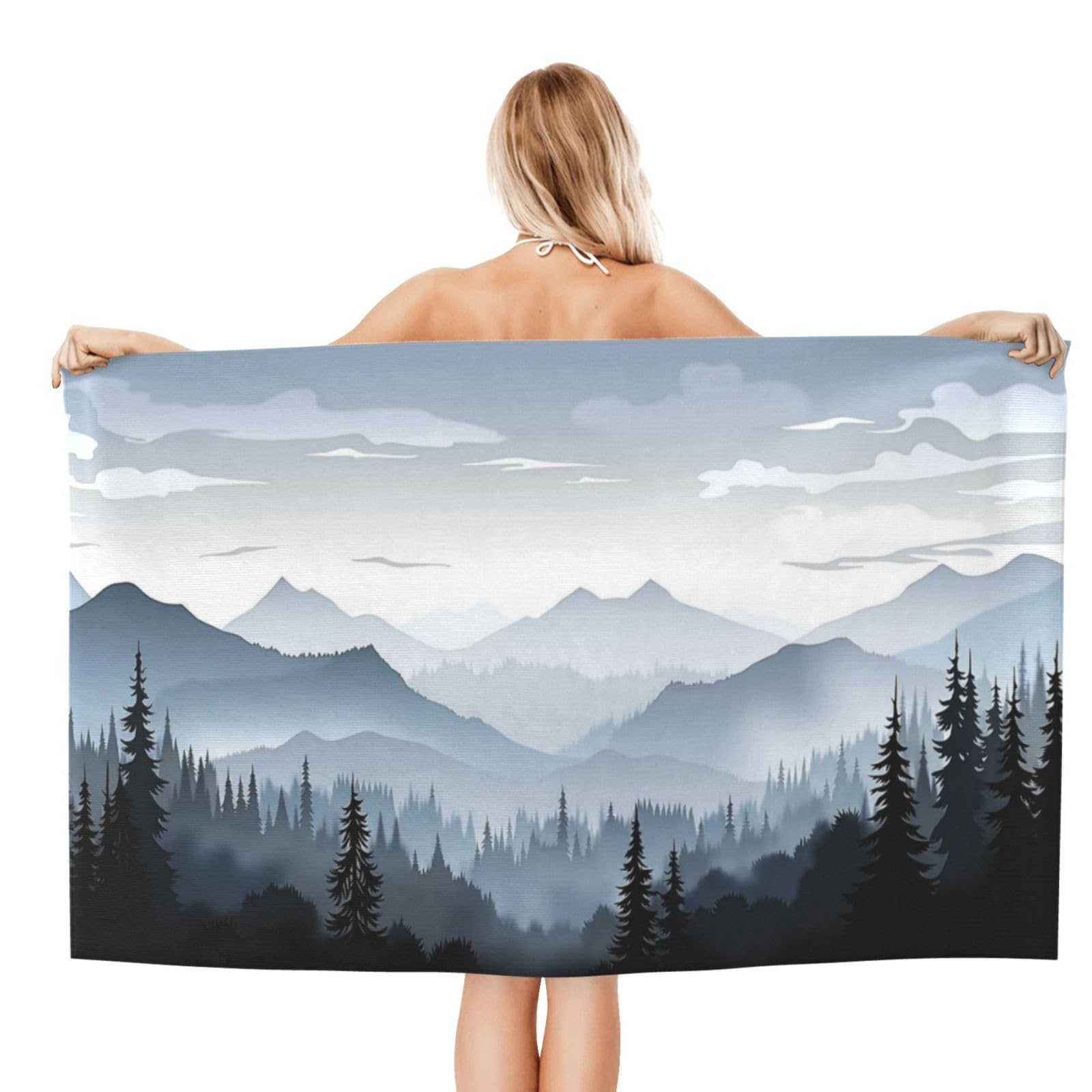 Anceky Beach Towel for Women, Misty Sand-Free Microfiber Ultra Soft Lightweight Bath Towels for Outdoor Bathroom Swimming 32"X52"