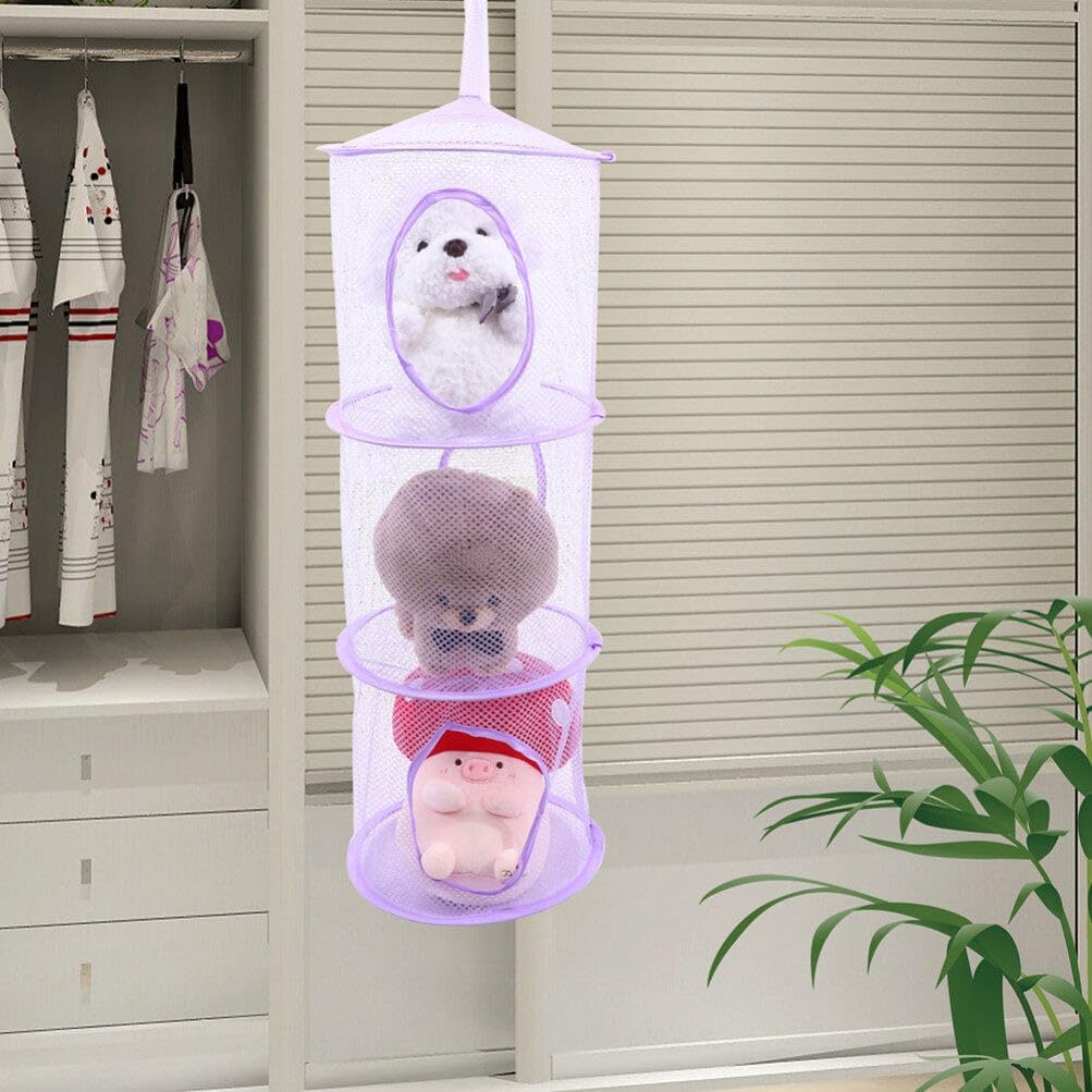 UPKOCH 2pcs Foldable Stuffed Animal Storage Nets Breathable Toy Hammocks for Room Organization Space-saving Toy Organizer Mesh Hanging Storage Baskets