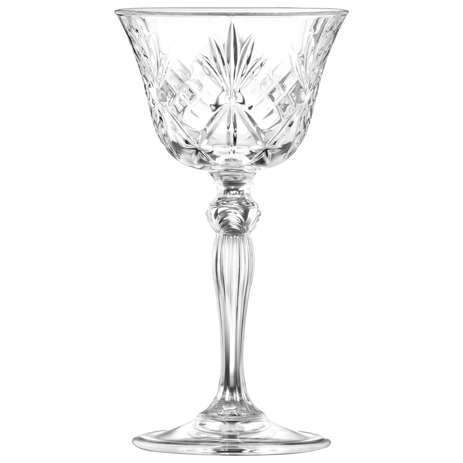 RCR Melodia Glass 6 x 160 ml Piattini Champagne – Vetro Vintage Espresso Martini Prosecco Vino Gin Coupe Set Regalo Cristallo