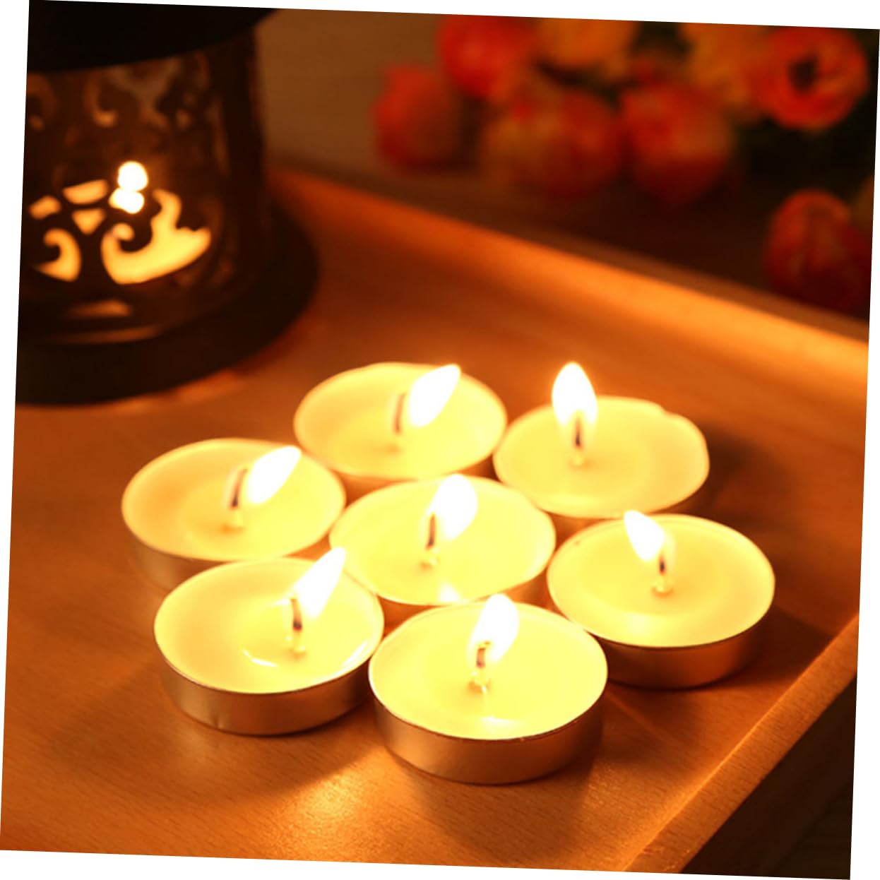 Candele Tealight Rotonde 100 Pezzi in Paraffina, Bianco