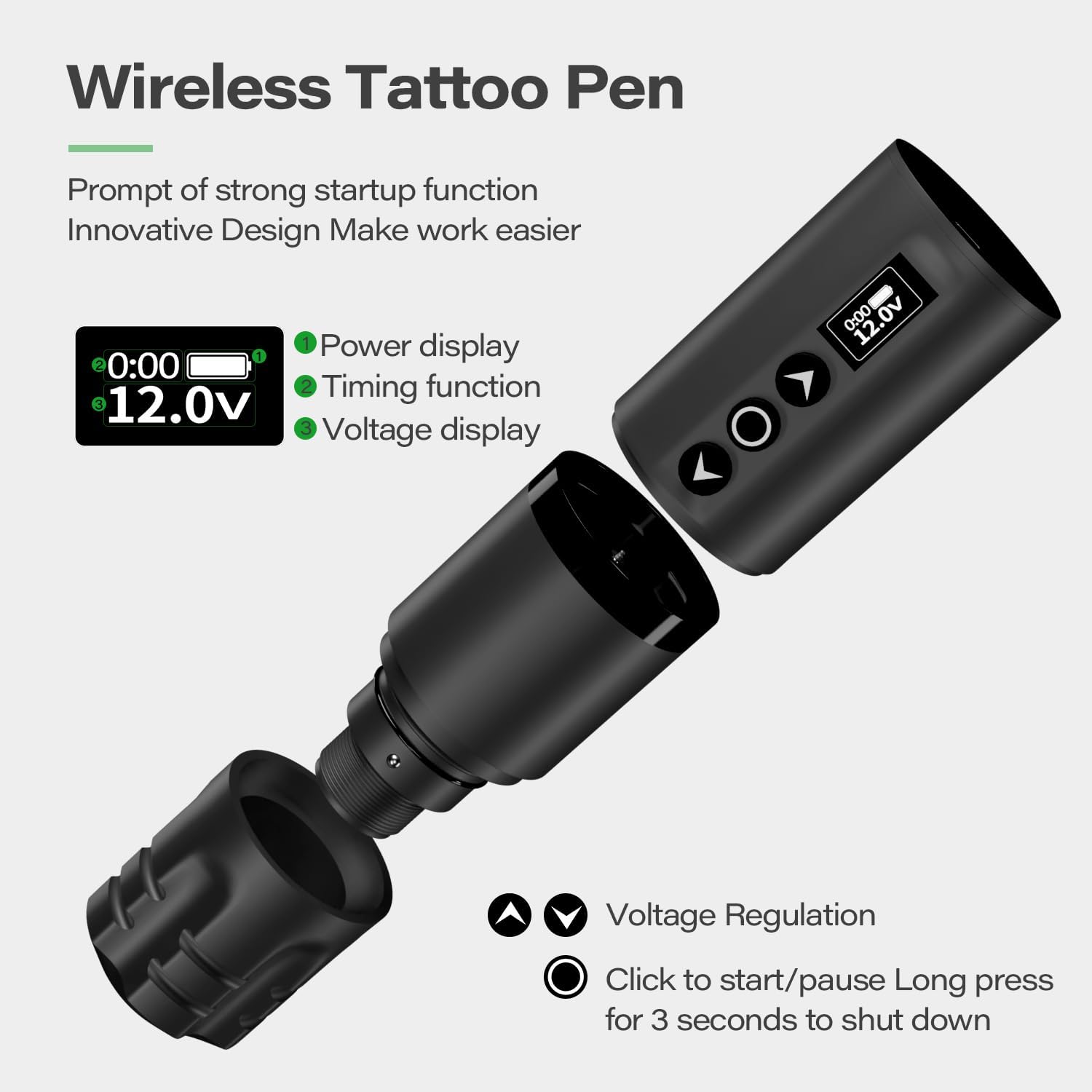 OZER Tattoo Gun Set Including 20 Ink Cartridge Needles and a 2000mAh Tattoo Pen Kit is Suitable for Artists and Beginners (the ink is only for practice) - Image 2