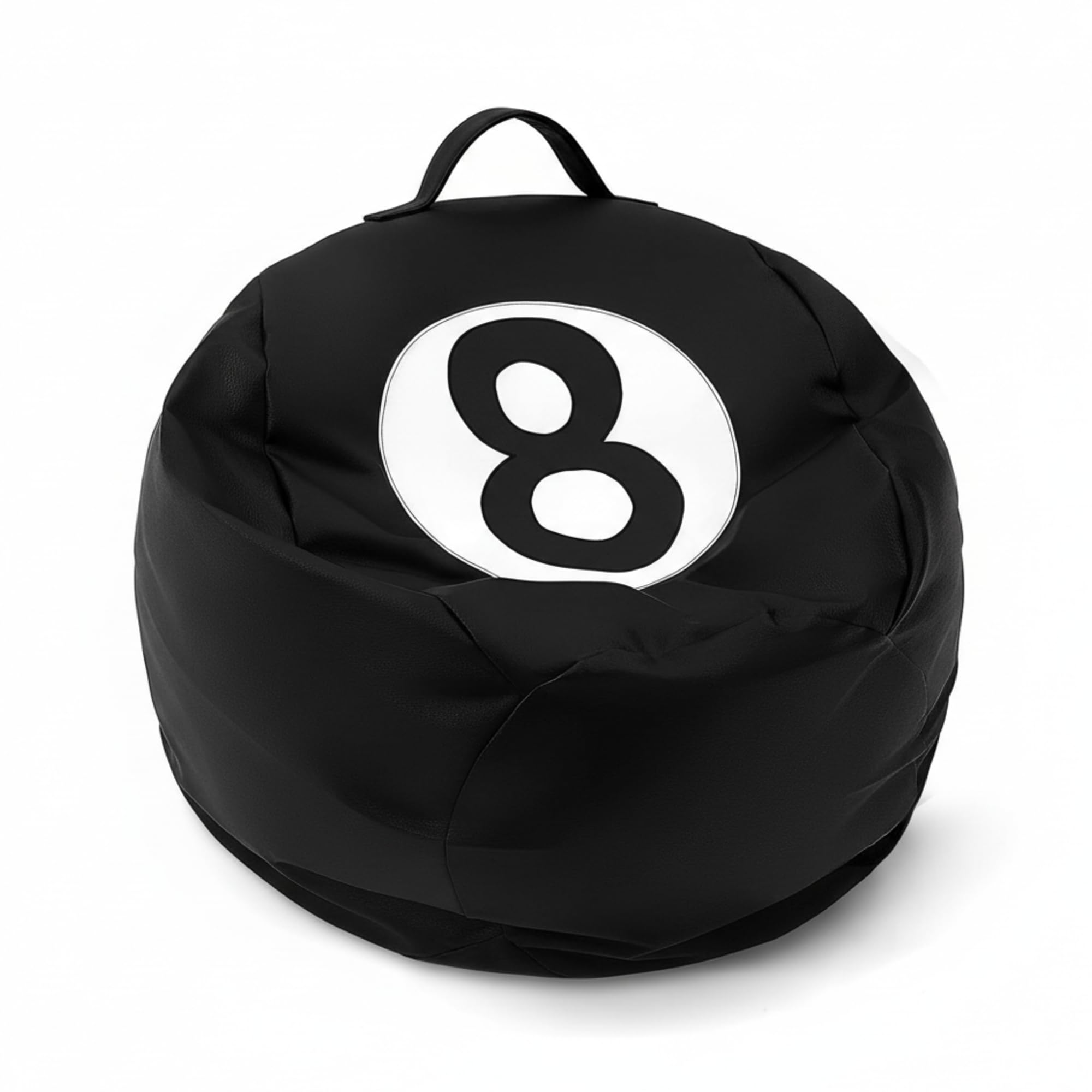 AceOrbit 8 Ball Bean Bag Chair Cover Black 8 Ball Stuffed Leather
