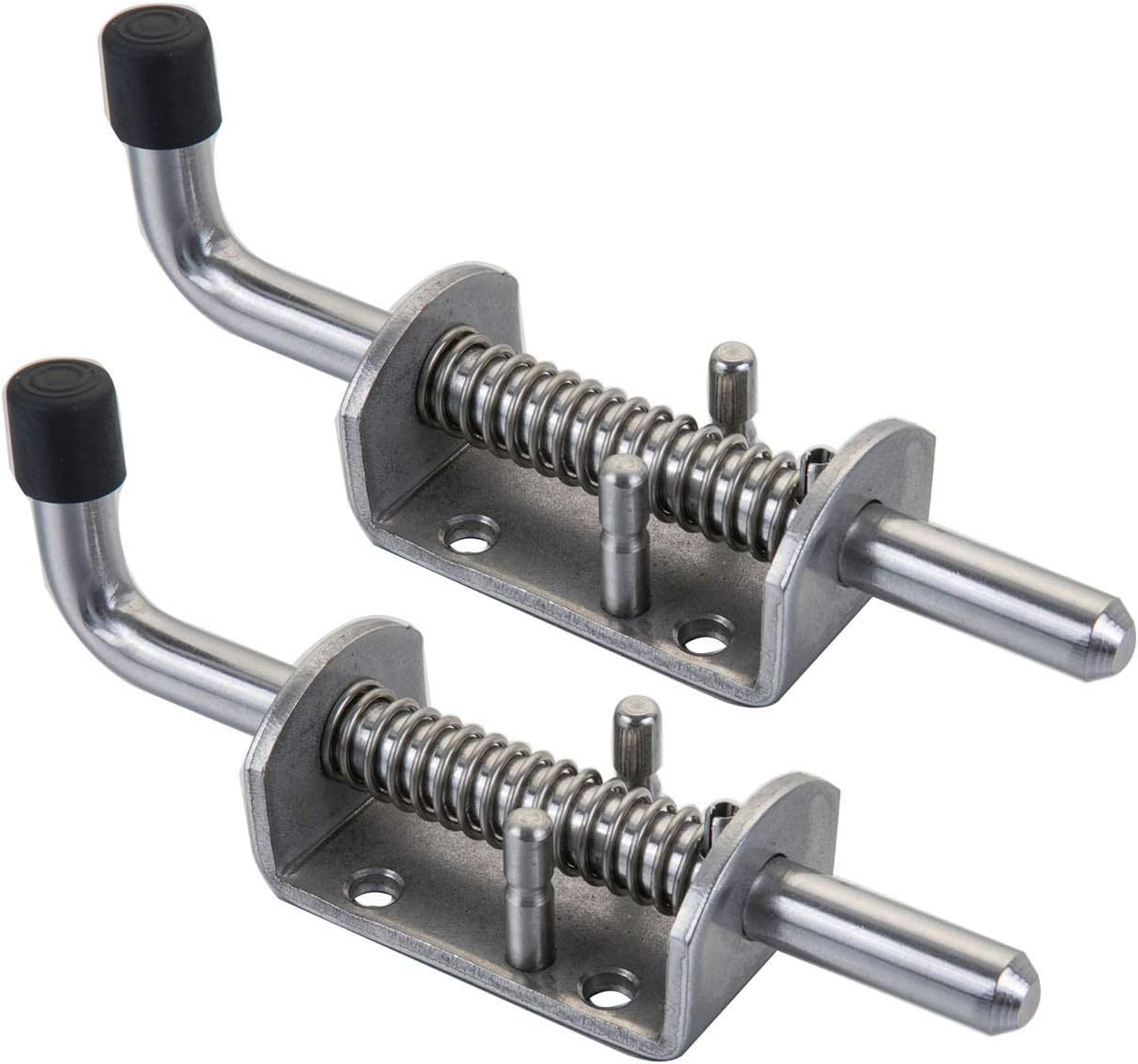 2 Pack Heavy Duty Stainless Steel Spring Loaded Latch Faster Locking Bolt Lock for Door Shed Gate or Tailgate Trailer Garage
