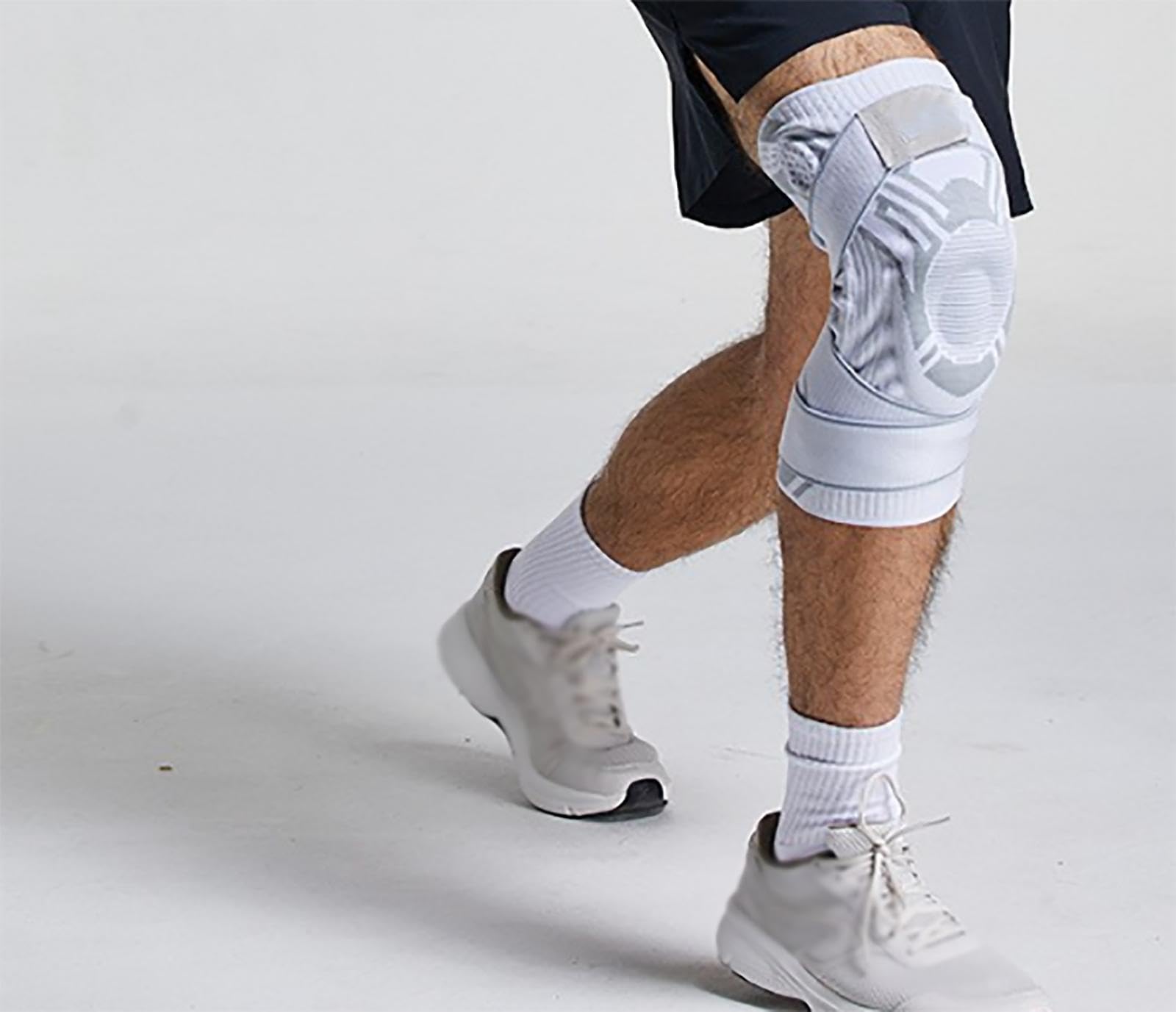 Ginocchiera Professionale,Protezione del Ginocchio,Supporto Manica Compressione Ginocchio con Cuscinetti in Gel rotuleo e stabilizzatori Laterali,Sollievo dal Dolore articola,C-S