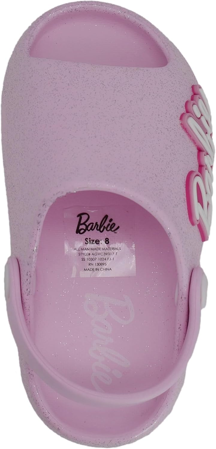 Barbie Toddler Girls' Cloud Slides - Cute & Comfy Slip-On Sandals for Summer, Pool, or Beach