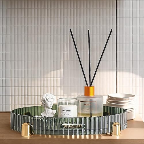 WOWOHA Lazy Susan - Organizador de baño para encimera, tocadiscos de 11 pulgadas para maquillaje de gabinete, perfume, organizador de cuidado de la