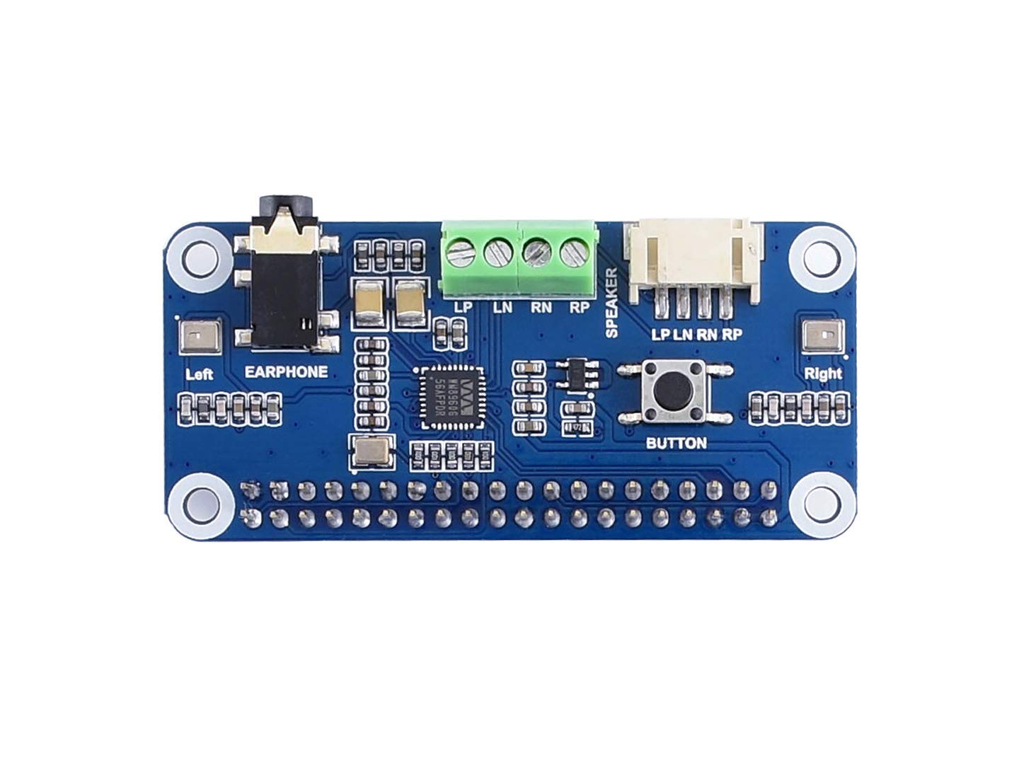 Waveshare WM8960 Hi-Fi Sound Card Hat Audio Module for Raspberry Pi Supports Stereo Encoding/Decoding Hi-Fi Playing/Recording Directly Drive Speakers to Play Music,I2S I2C Interface
