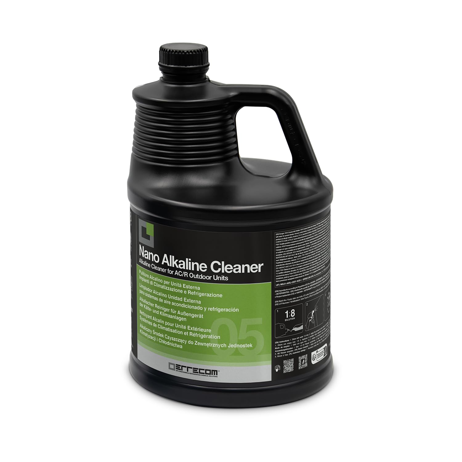 Errecom Nano Alkaline Cleaner, Alkaline Cleaner for Outdoor Units of Air Conditioning and Refrigeration Systems, Concentrated Formula, 5 L