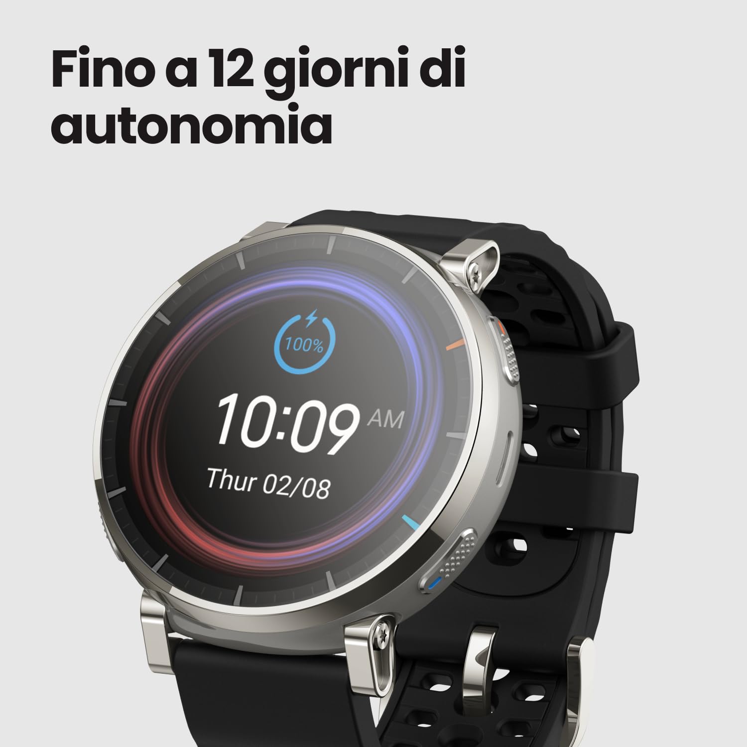 Amazfit Active 3 Premium 45mm Smartwatch GPS Running, AMOLED 1,32” Vetro Zaffiro, Batteria 12gg, 4GB, NFC, Mappe Offline, 170+ sport, 5 ATM, Cardiofrequenzimetro e Fitness Tracker per Android e iPhone