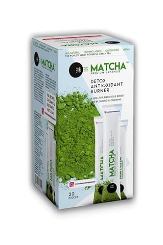 Miniatura 4 de Generic Té matcha japonés prémium  Polvo de té verde matcha con sabor a fresa, grado culinario japonés, en sobres de 0.28 oz, 20 bolsitas, 20